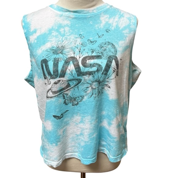 NASA Fifth Sun Cotton Tank Top Blue and White Women’s Large Shirt - Picture 1 of 7